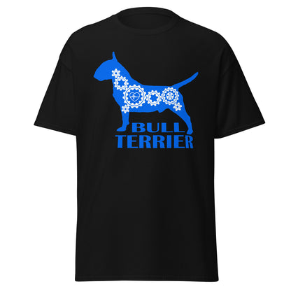 English Bull Terrier Bionic men’s black t-shirt by Dog Artistry.