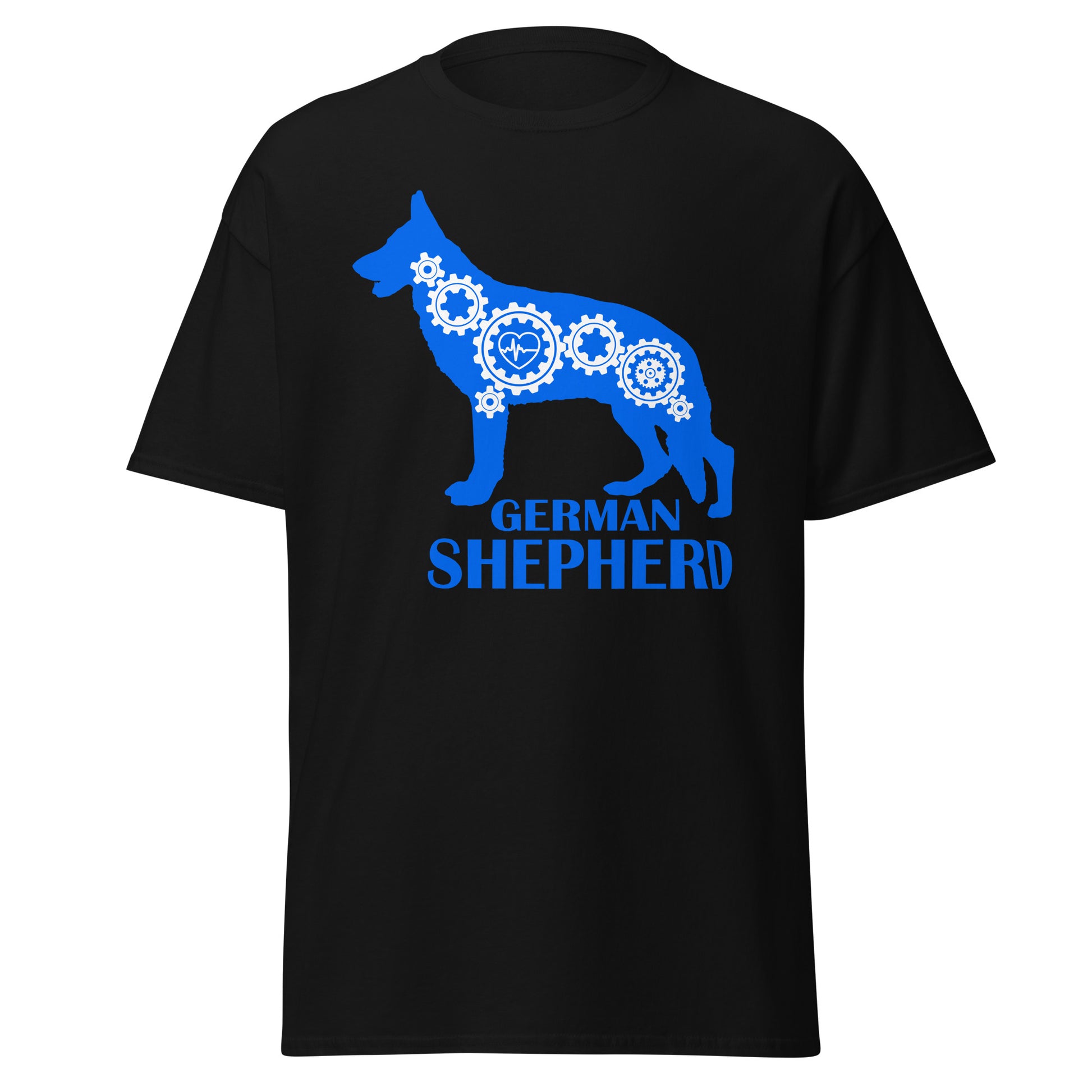 German Shepherd Bionic men’s black t-shirt by Dog Artistry.
