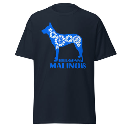 Belgian Malinois Bionic men’s navy t-shirt by Dog Artistry.