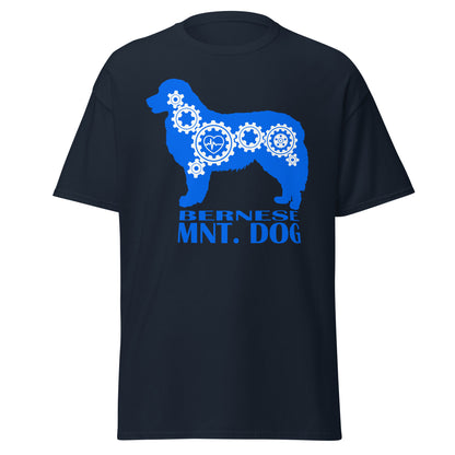Bernese Mountain Dog Bionic men’s navy t-shirt by Dog Artistry.