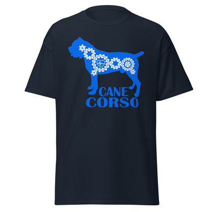 Cane Corso Bionic men’s navy t-shirt by Dog Artistry.