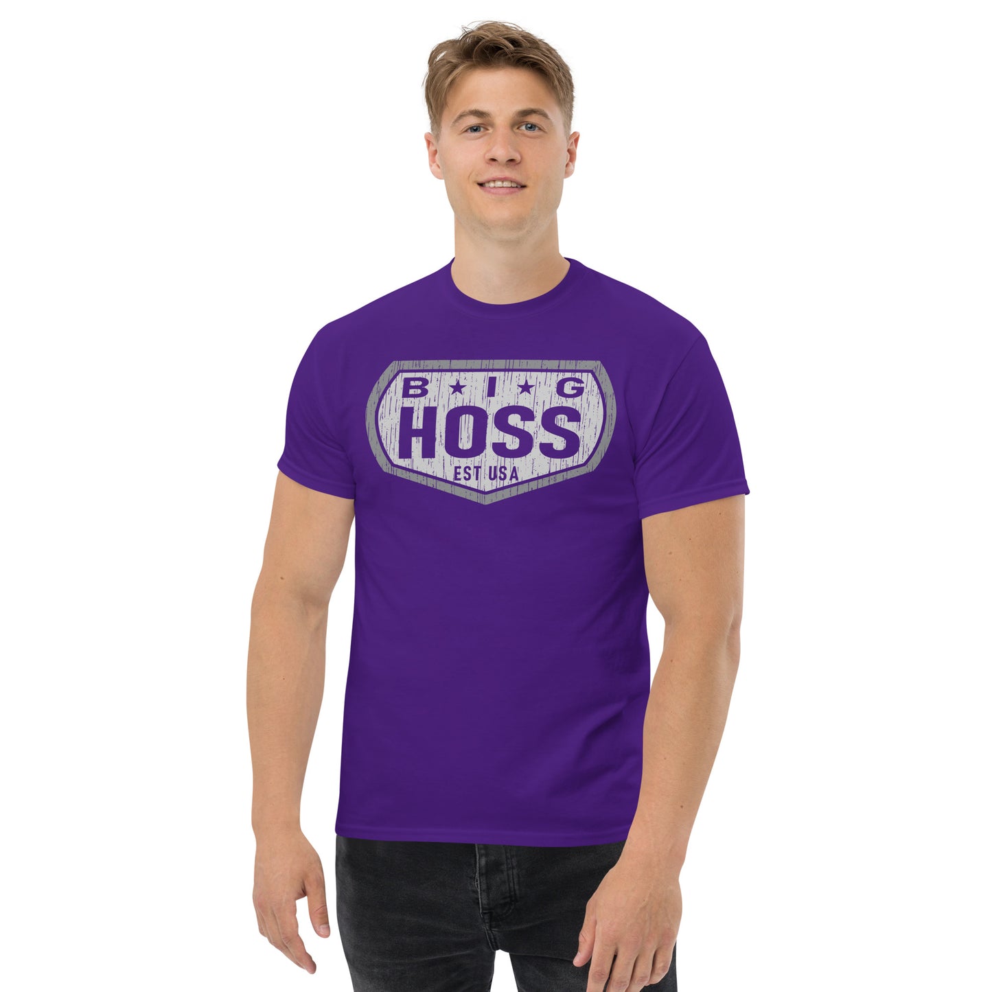 Big Hoss Mens Purple T-Shirt.