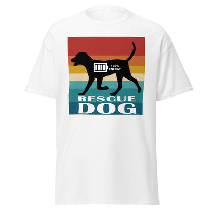 Rescue Dog 100% Energy Men's classic tee by Dog Artistry