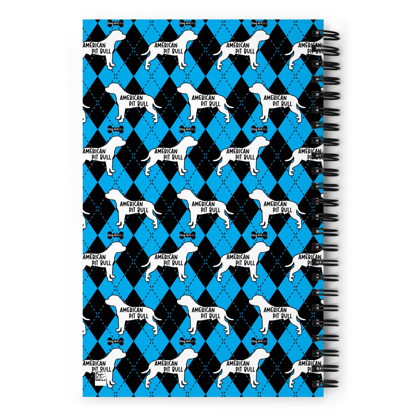 American Pit Bull Argyle Blue and Black Spiral Notebooks