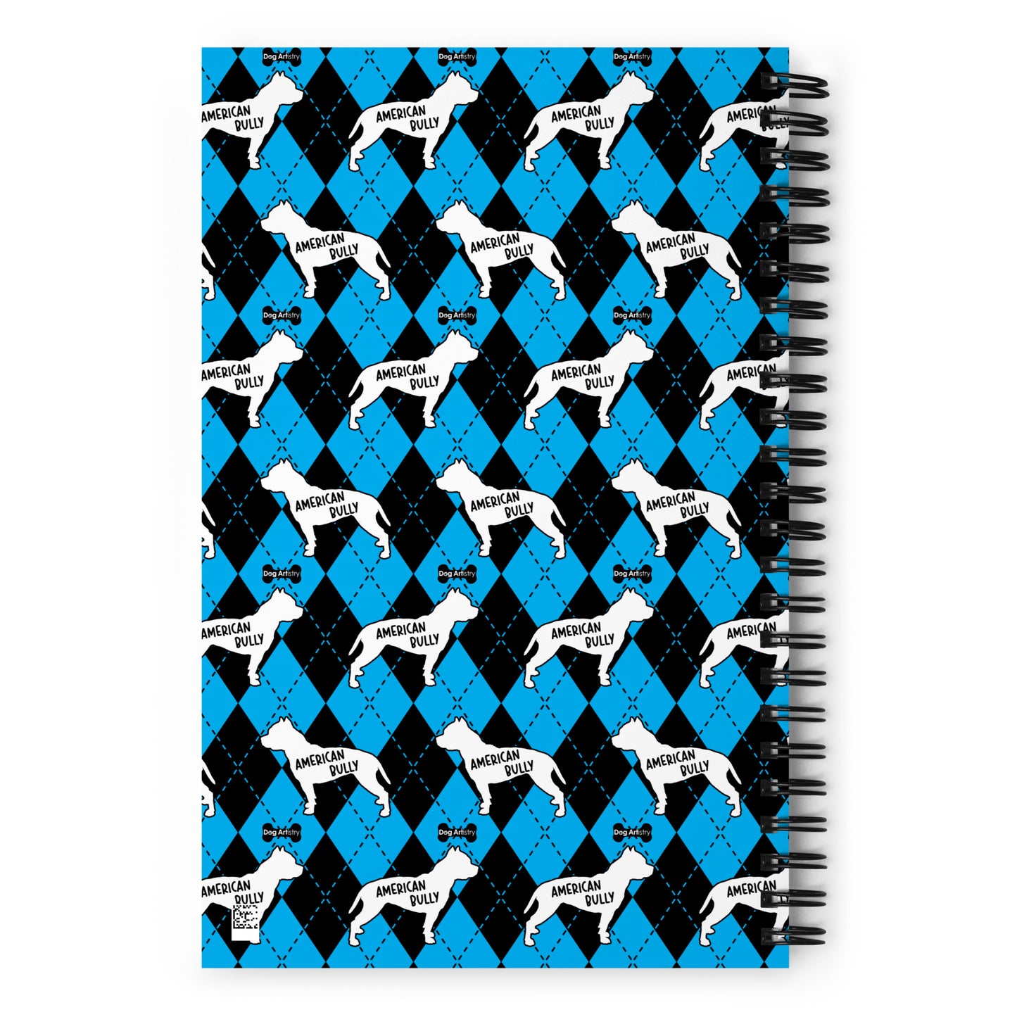 American Bully Argyle Blue and Black Spiral Notebooks