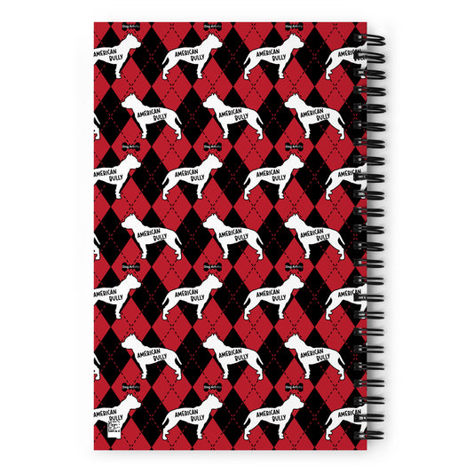 American Bully Argyle Red and Black Spiral Notebooks