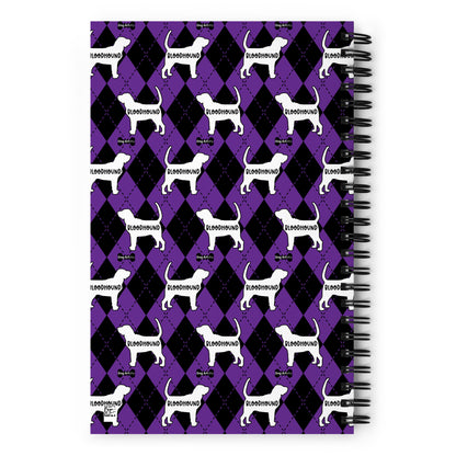 Bloodhound Argyle Purple and Black Spiral Notebooks