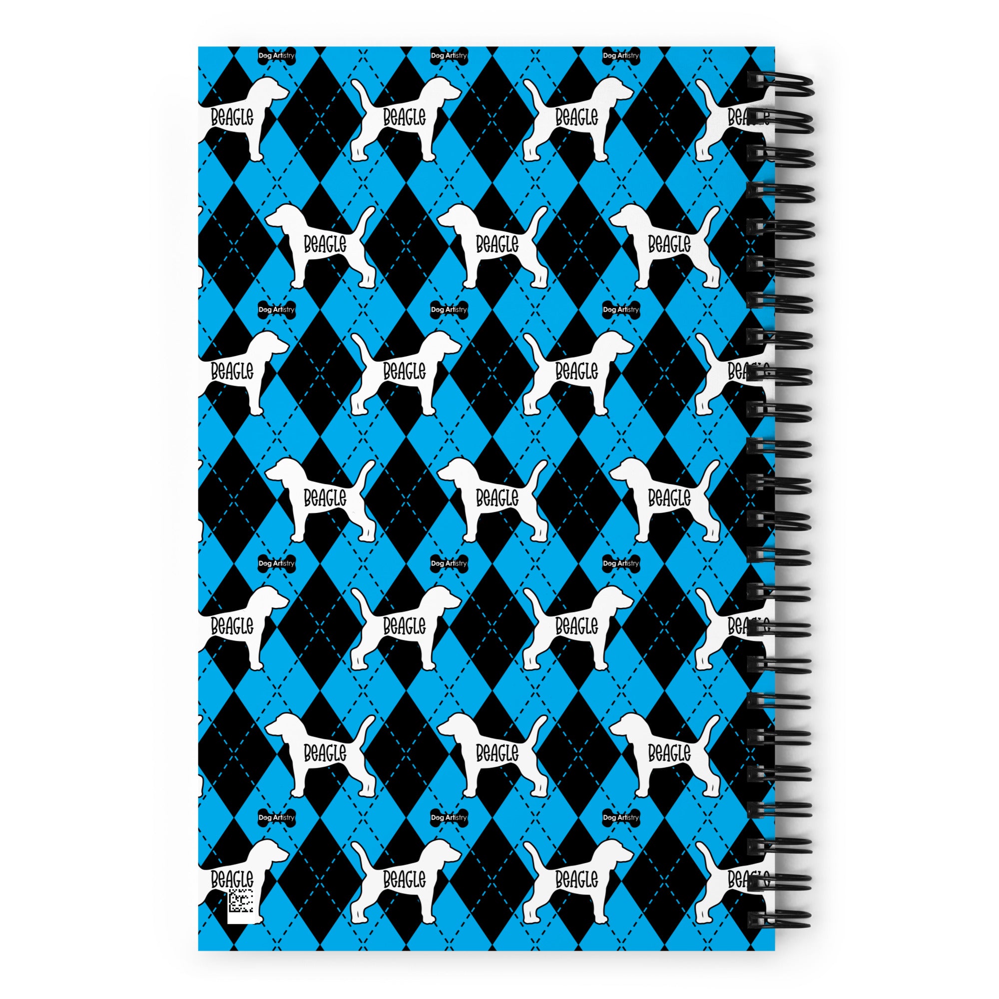 Beagle Notebook Beagle Argyle Blue and Black Spiral Notebooks – Dog Artistry