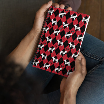 Chihuahua Argyle Red and Black Spiral Notebooks