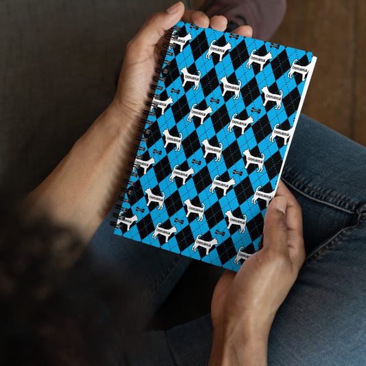 Chihuahua Argyle Blue and Black Spiral Notebooks