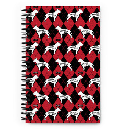 American Bully Argyle Red and Black Spiral Notebooks