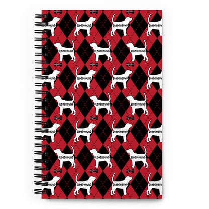 Bloodhound Argyle Red and Black Spiral Notebooks