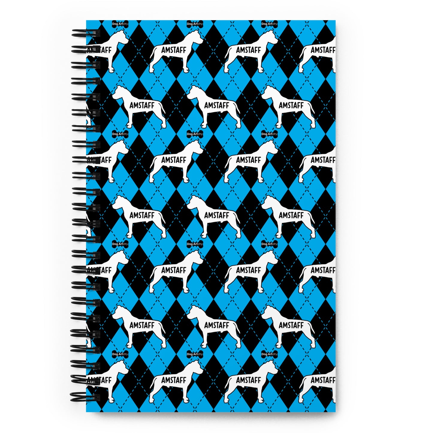 AmStaff Argyle Blue and Black Spiral Notebooks