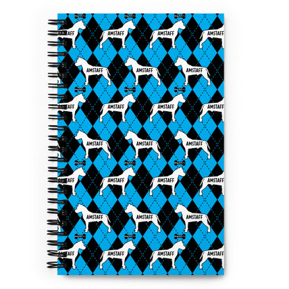 AmStaff Argyle Blue and Black Spiral Notebooks