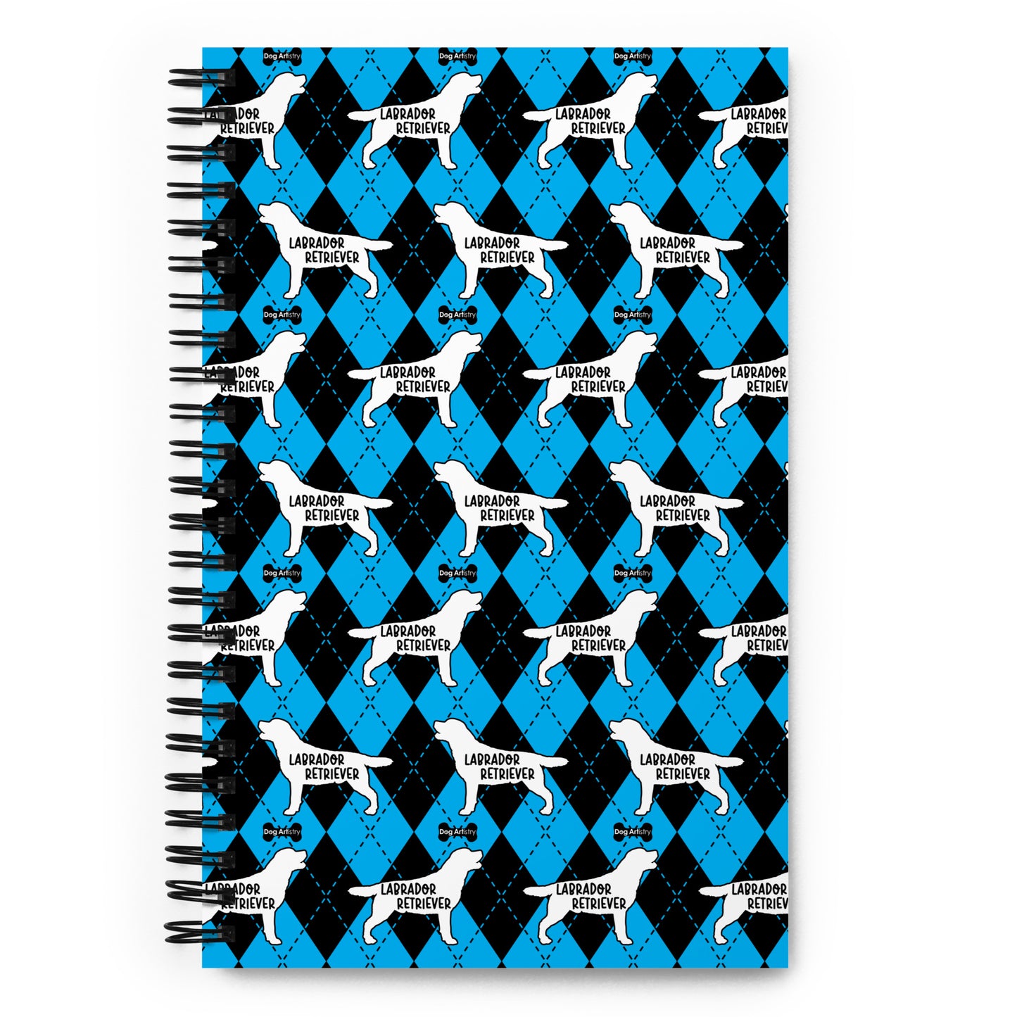 Labrador Retriever Argyle Blue and Black Spiral Notebooks
