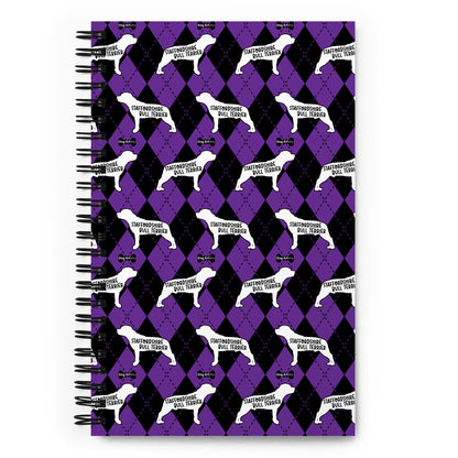 Staffordshire Bull Terrier Argyle Purple and Black Spiral Notebooks