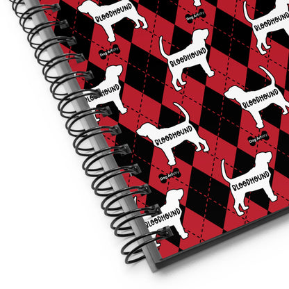 Bloodhound Argyle Red and Black Spiral Notebooks
