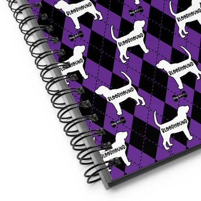 Bloodhound Argyle Purple and Black Spiral Notebooks