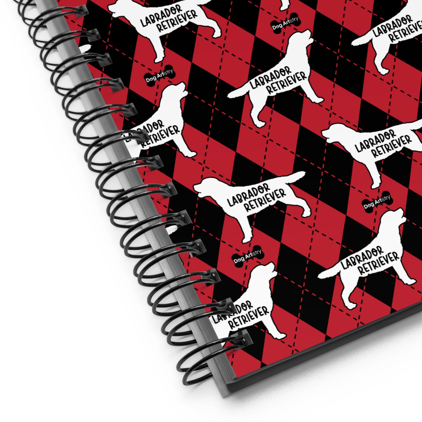 Labrador Retriever Argyle Red and Black Spiral Notebooks