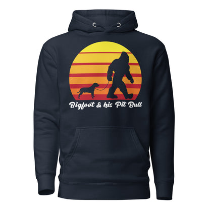Bigfoot and his Pit Bull Unisex Hoodie