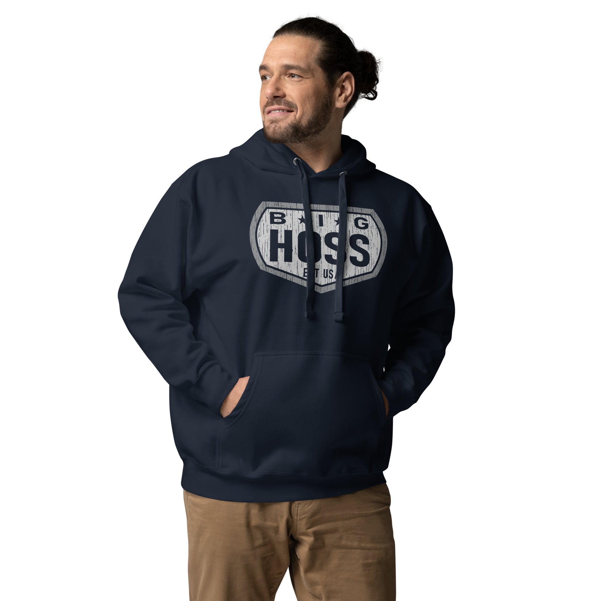 Big Hoss Mens Navy Hoodie