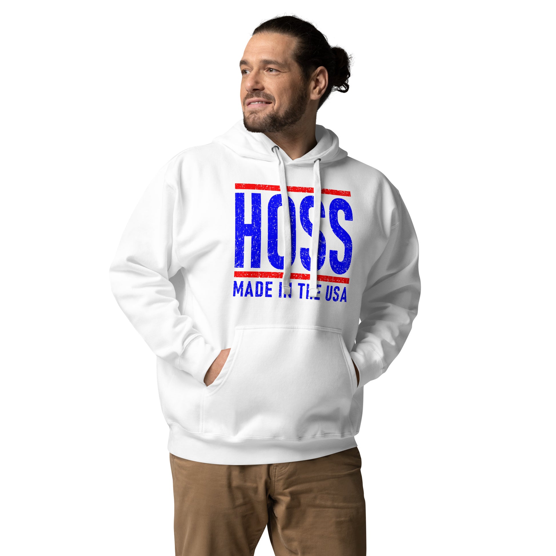 Hoss men's white hoodie sweater