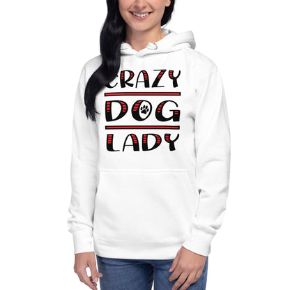 Crazy Dog Lady Women's White Hoodie by Dog Artistry 