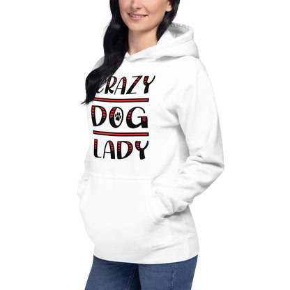 Crazy Dog Lady Women's White Hoodie by Dog Artistry 