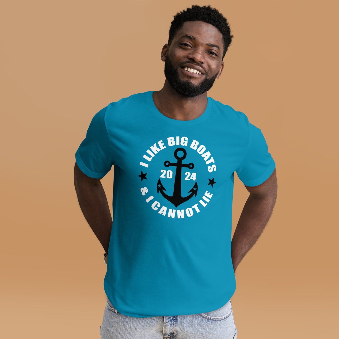 I Like Big Boats & I Cannot Lie 2024 with Anchor Unisex T-Shirt Designed by Dog Artistry