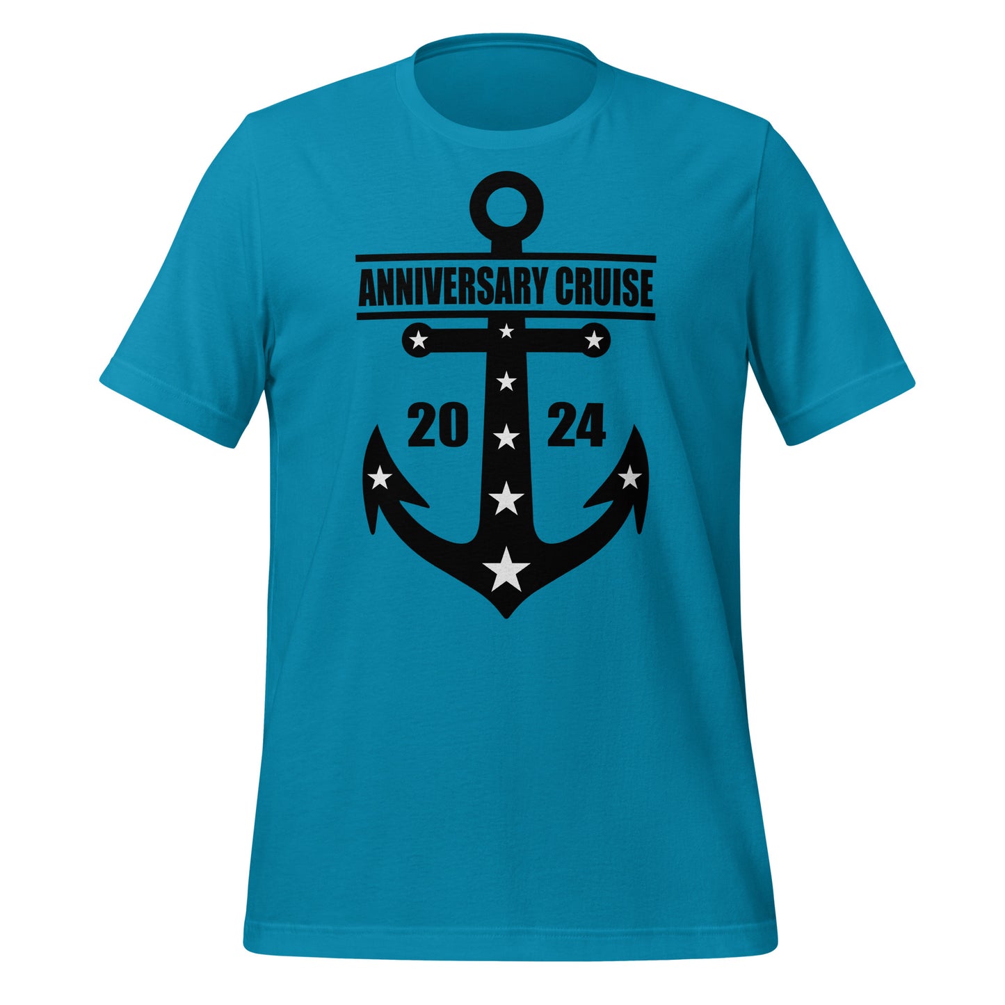 Anniversary Cruise 2024 with Anchor Unisex T-Shirt Designed by Dog Artistry