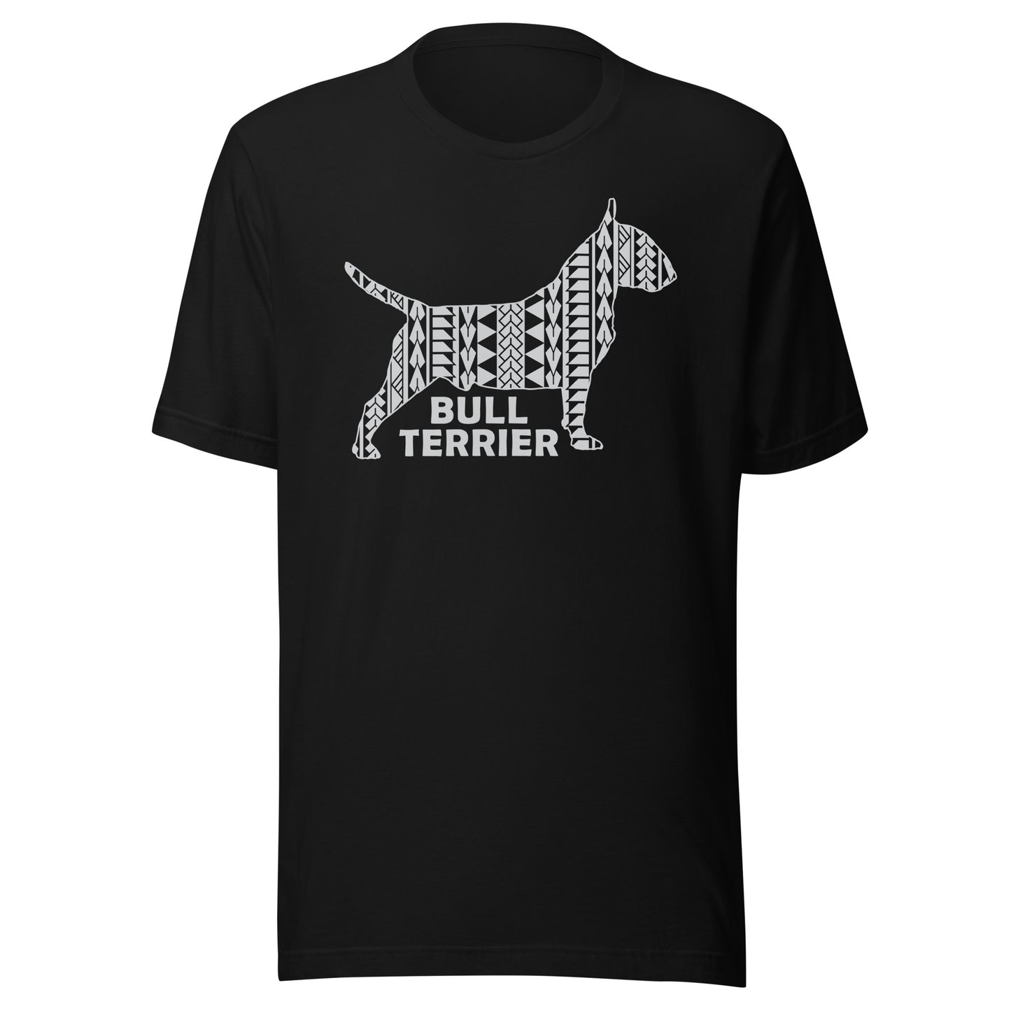 Bull Terrier Polynesian t-shirt black by Dog Artistry.