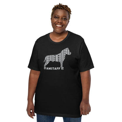 Amstaff Polynesian t-shirt black by Dog Artistry.