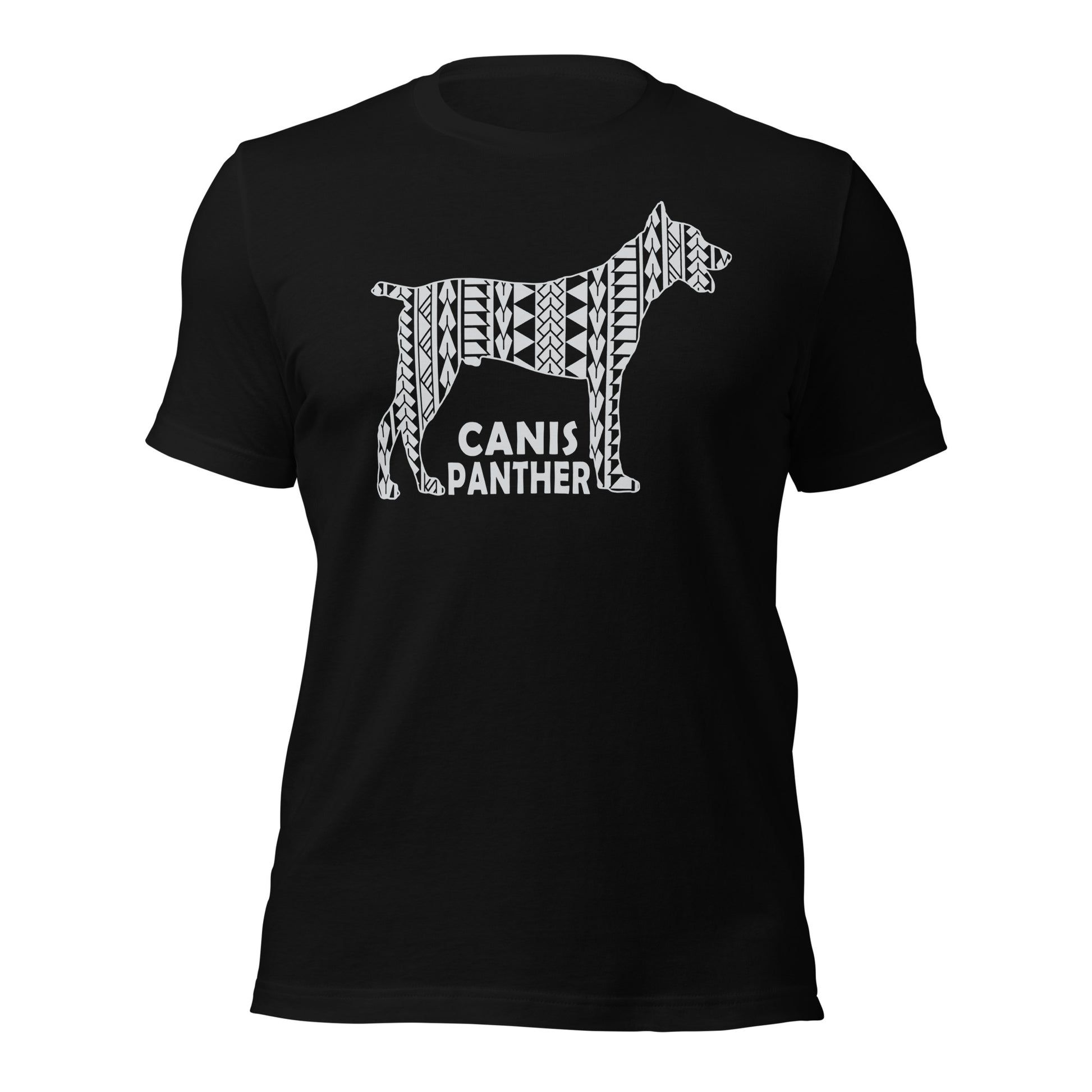 Canis Panther Polynesian t-shirt black by Dog Artistry.
