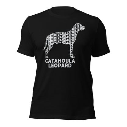 Catahoula Leopard Polynesian t-shirt black by Dog Artistry.
