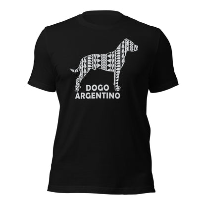 Dogo Argentino Polynesian t-shirt black by Dog Artistry.