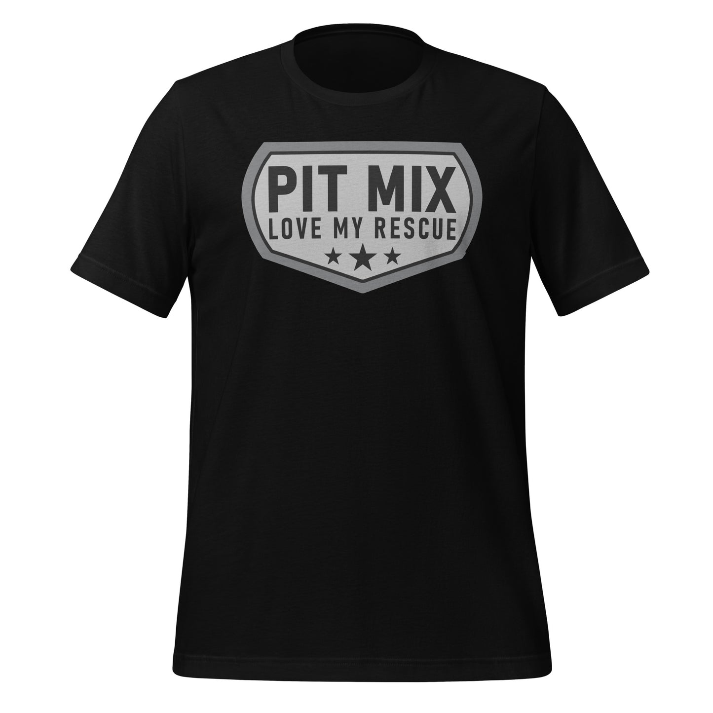 Pit Mix Love My Rescue Unisex T-Shirt by Dog Artistry