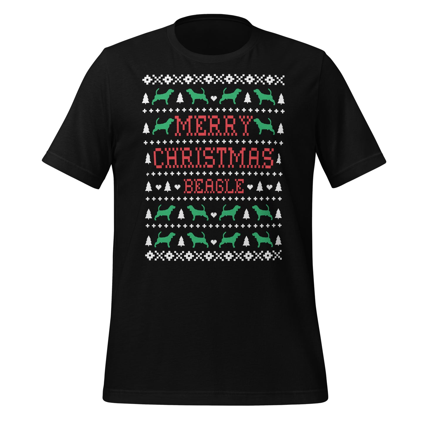 Beagle Ugly Christmas t-shirt black by Dog Artistry.