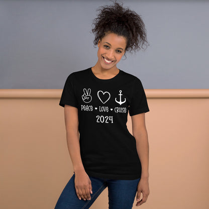 Peace Love Cruise Unisex T-Shirt Designed by Dog Artistry