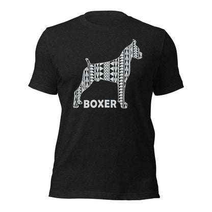 Boxer Polynesian t-shirt heather by Dog Artistry.