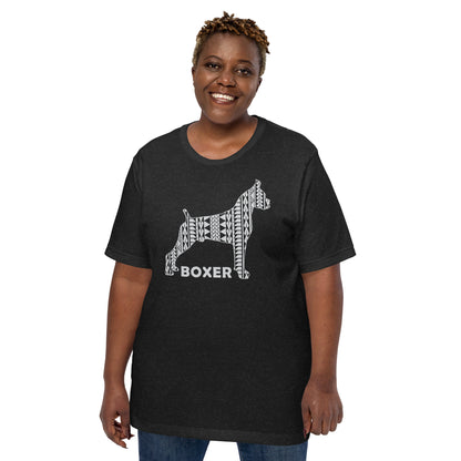 Boxer Polynesian t-shirt heather by Dog Artistry.