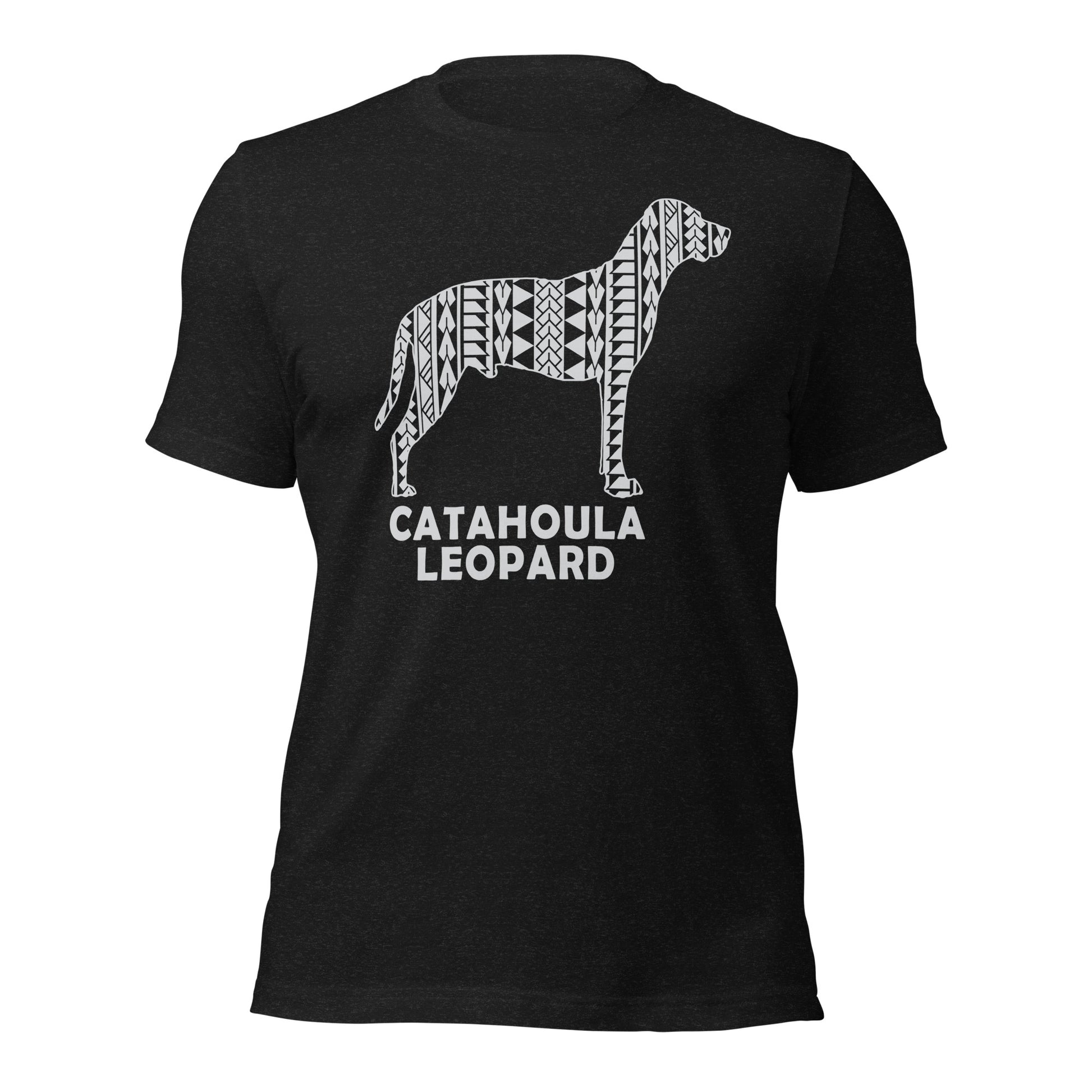 Catahoula Leopard Polynesian t-shirt heather by Dog Artistry.