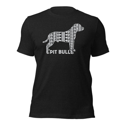 Pit Bull Polynesian t-shirt heather black by Dog Artistry.