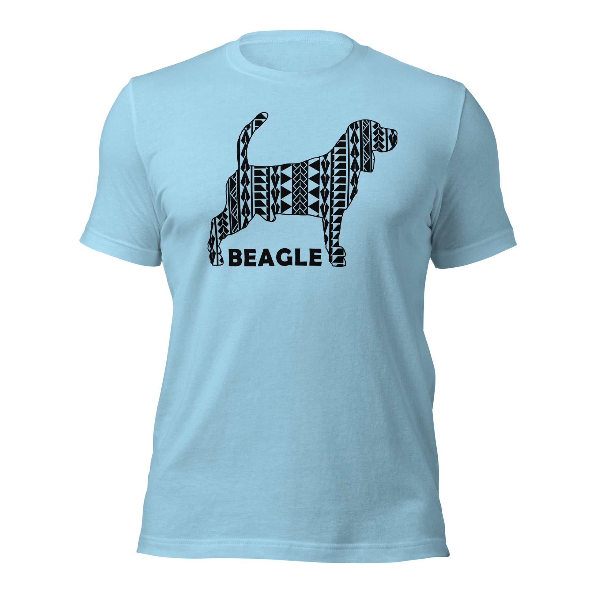 Beagle Polynesian t-shirt blue by Dog Artistry.