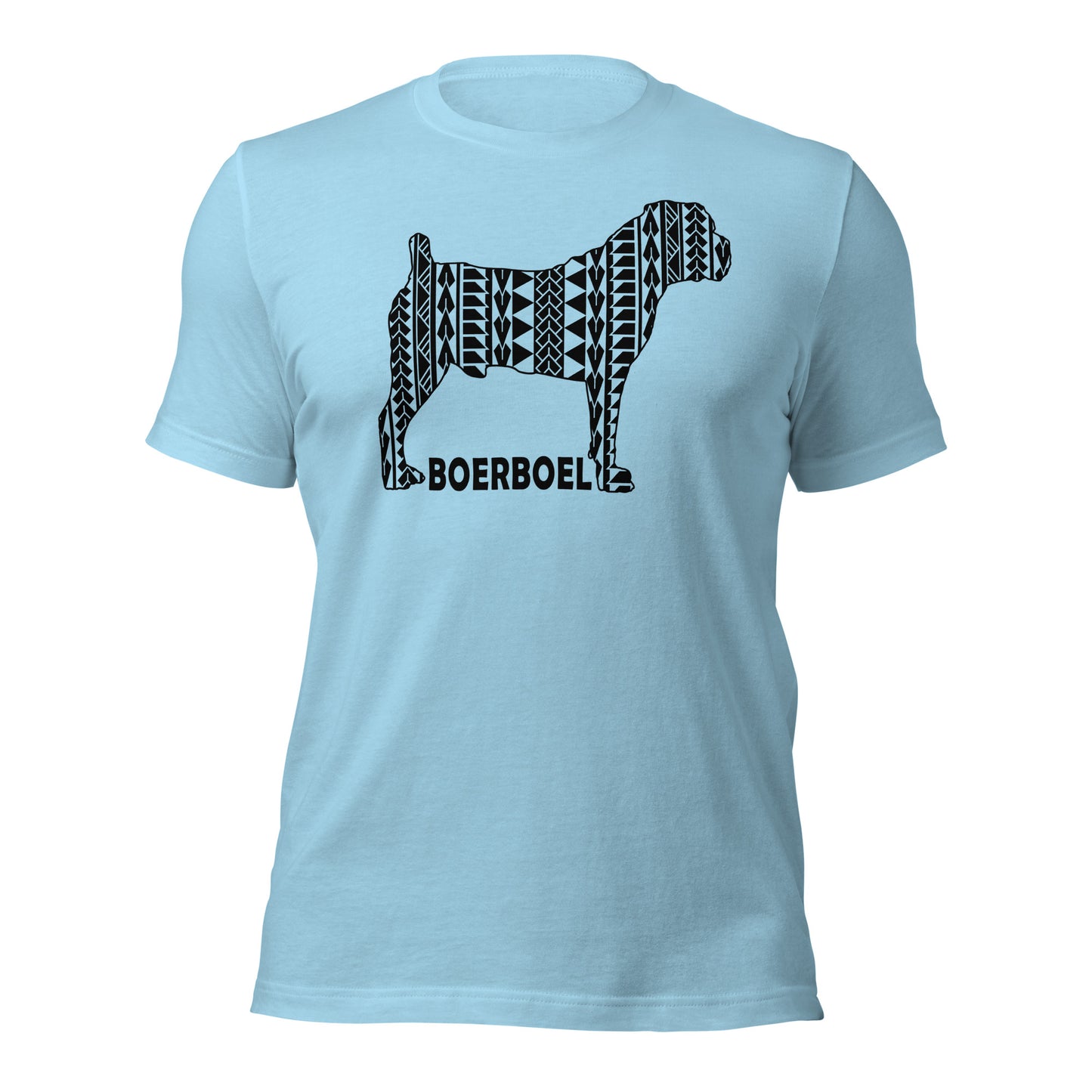 Boerboel Polynesian t-shirt blue by Dog Artistry.