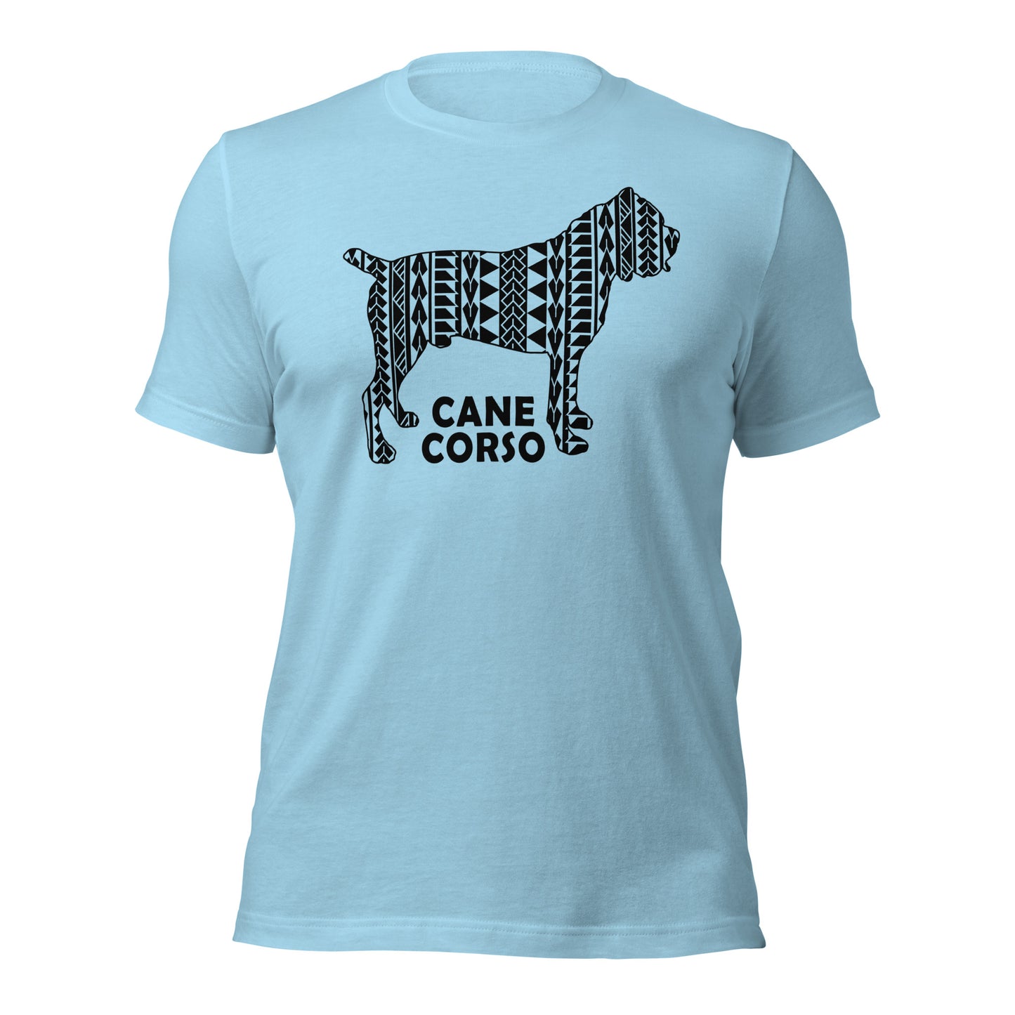 Cane Corso Polynesian t-shirt blue by Dog Artistry.