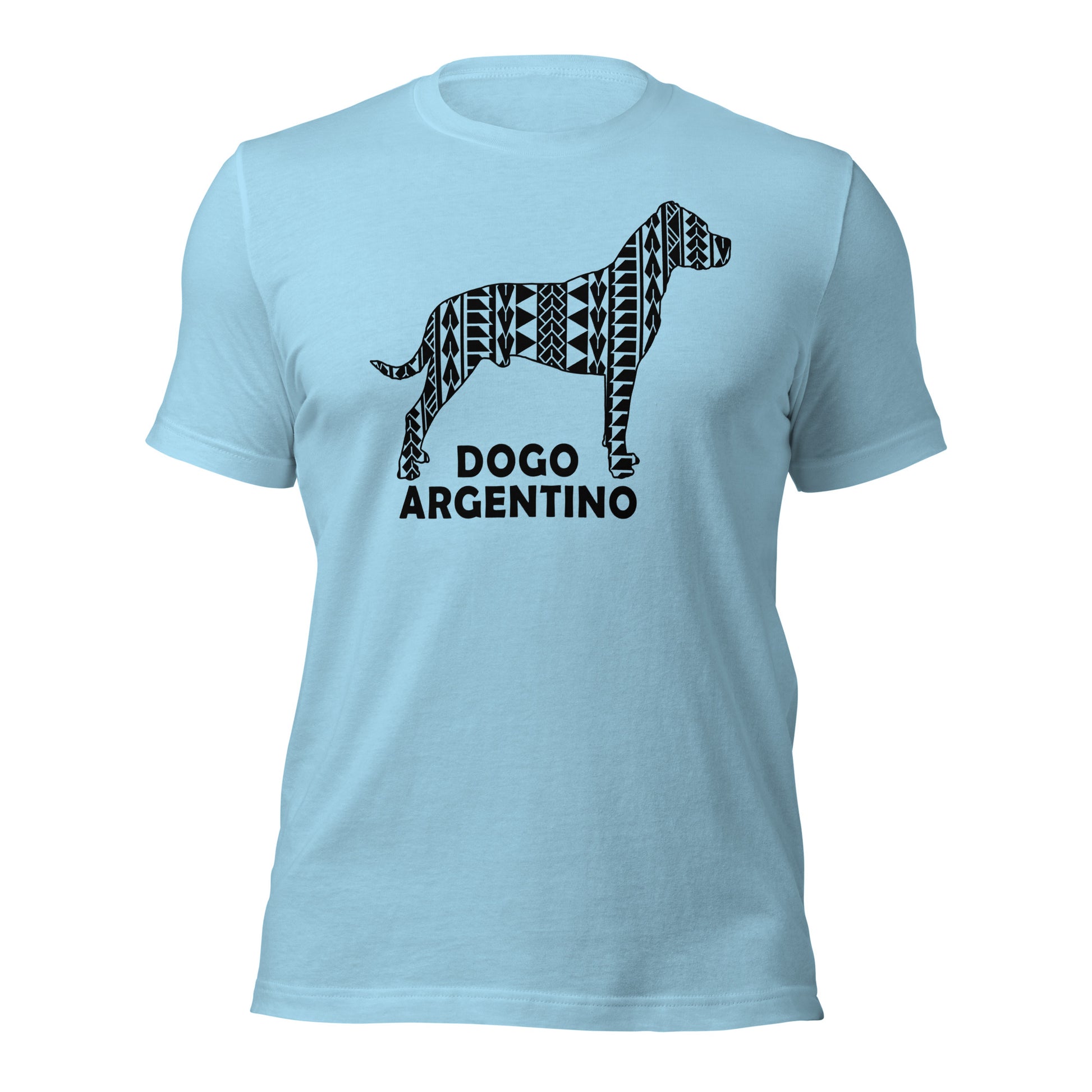 Dogo Argentino Polynesian t-shirt blue by Dog Artistry.