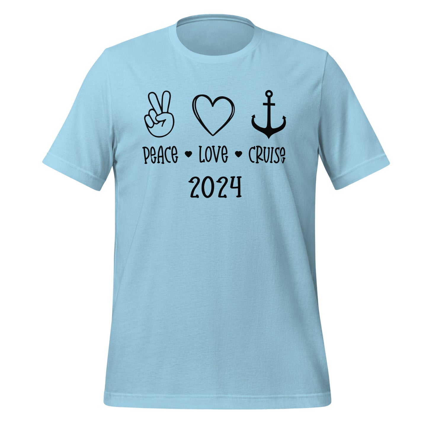 Peace Love Cruise Unisex T-Shirt Designed by Dog Artistry