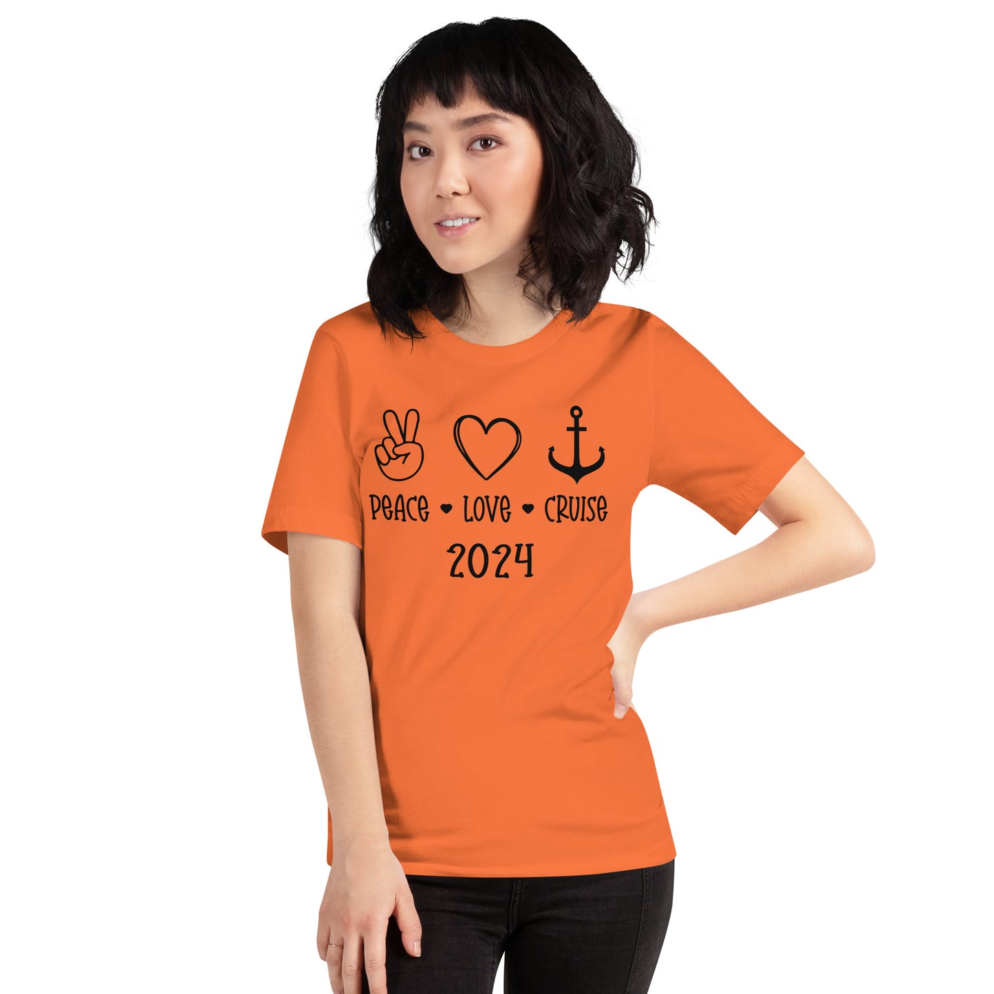 Peace Love Cruise Unisex T-Shirt Designed by Dog Artistry