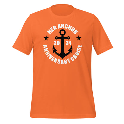 Her Anchor Anniversary Unisex T-Shirt Designed by Dog Artistry