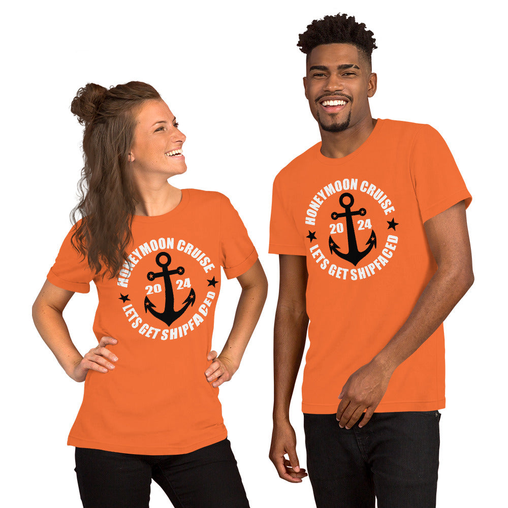 Honeymoon Cruise Unisex T-Shirt Designed by Dog Artistry